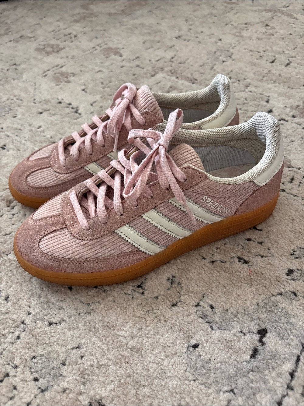 adidas Pink Suede & Corduroy Spezial Sneakers with Gum Sole 6.5 size